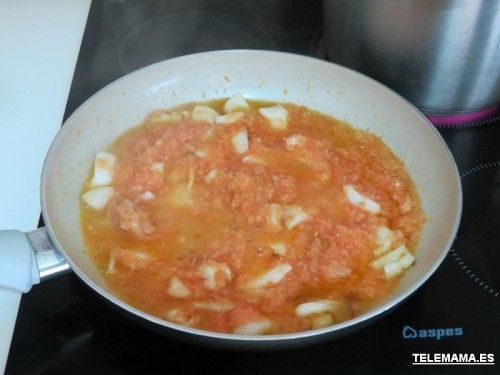 Sofrito del arroz.