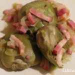 Alcachofas con bacon.