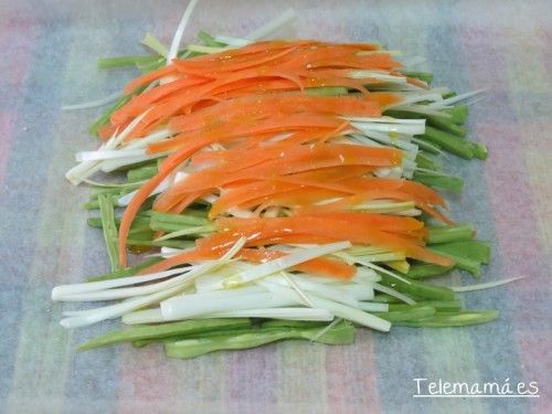 Preparando el papillote.