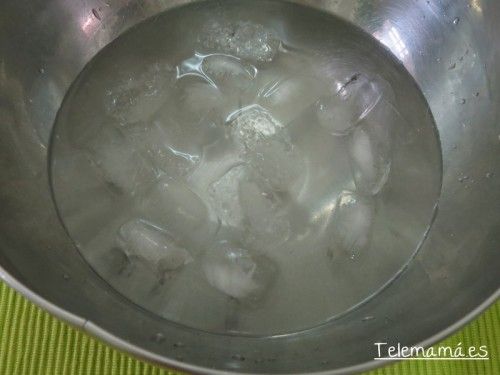 Bol con hielo.