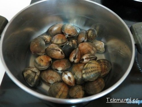 Preparados para abrir las almejas.