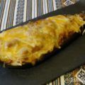 Berenjenas rellenas de carne picada con tomate.