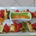 Brochetas de verduras, detalle.