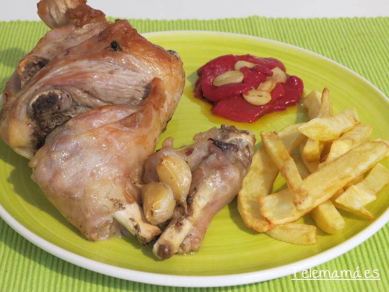 Paletilla de cordero lechal al horno.