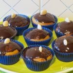 Magdalenas caseras de naranja rellenas de chocolate (sin huevo) Magdalenas rellenas de chocolate (sin huevo).