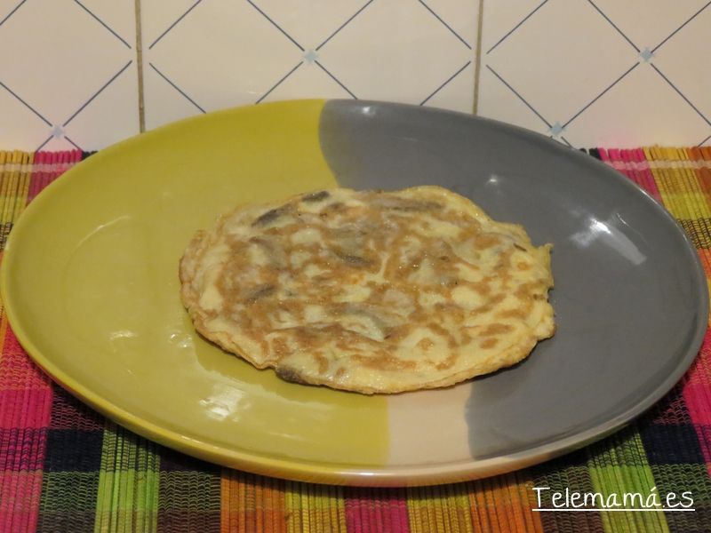 Tortilla de champiñones silvestres.
