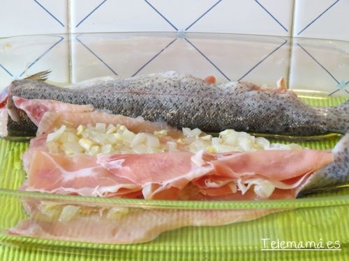 Rellenamos la trucha.