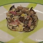 Revuelto de boletus y bacon.