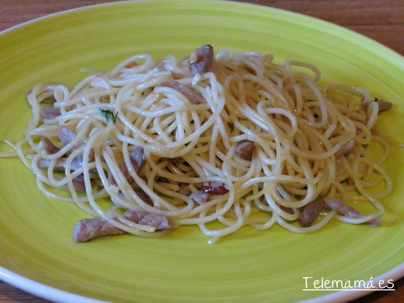 Espaguetis con ternera.