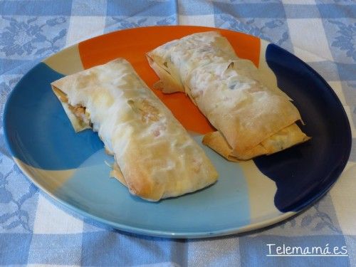 Rollitos de atún en masa filo.
