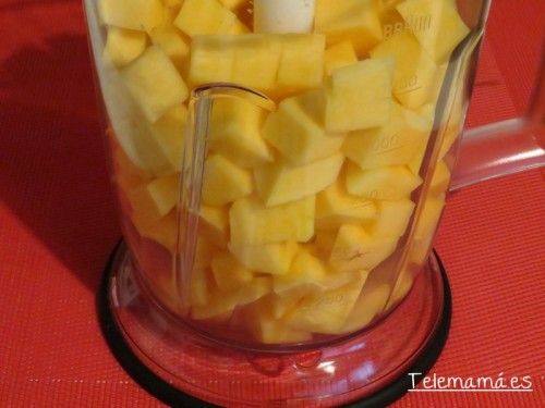Trituramos la calabaza.
