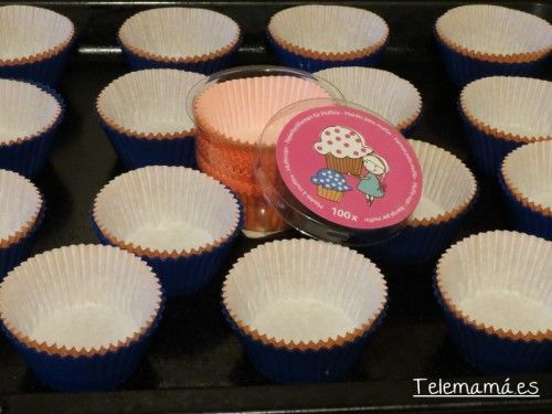 Colocamos los moldes para rellenar.