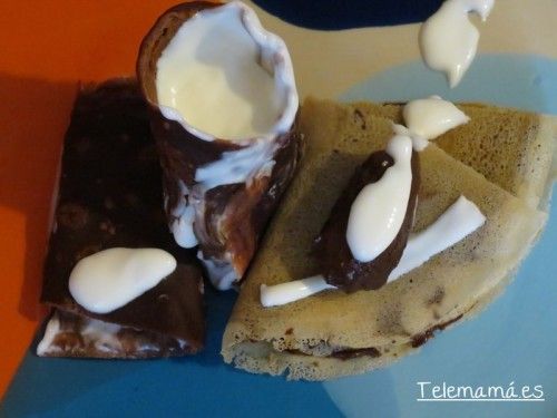 Crepes, enrollado y doblado, dos presentaciones.