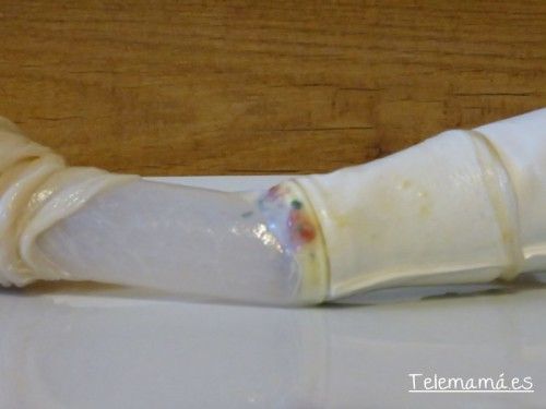 Comenzamos a rellenar la tripa.