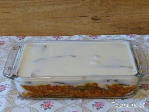 Acabamos de montar el plato con la bechamel.