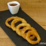 Aros de cebolla rebozados y crujientes