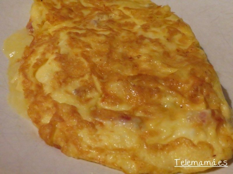 Tortilla de bacon y queso havarti.