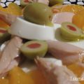 Ensalada primavera de naranja y melva.